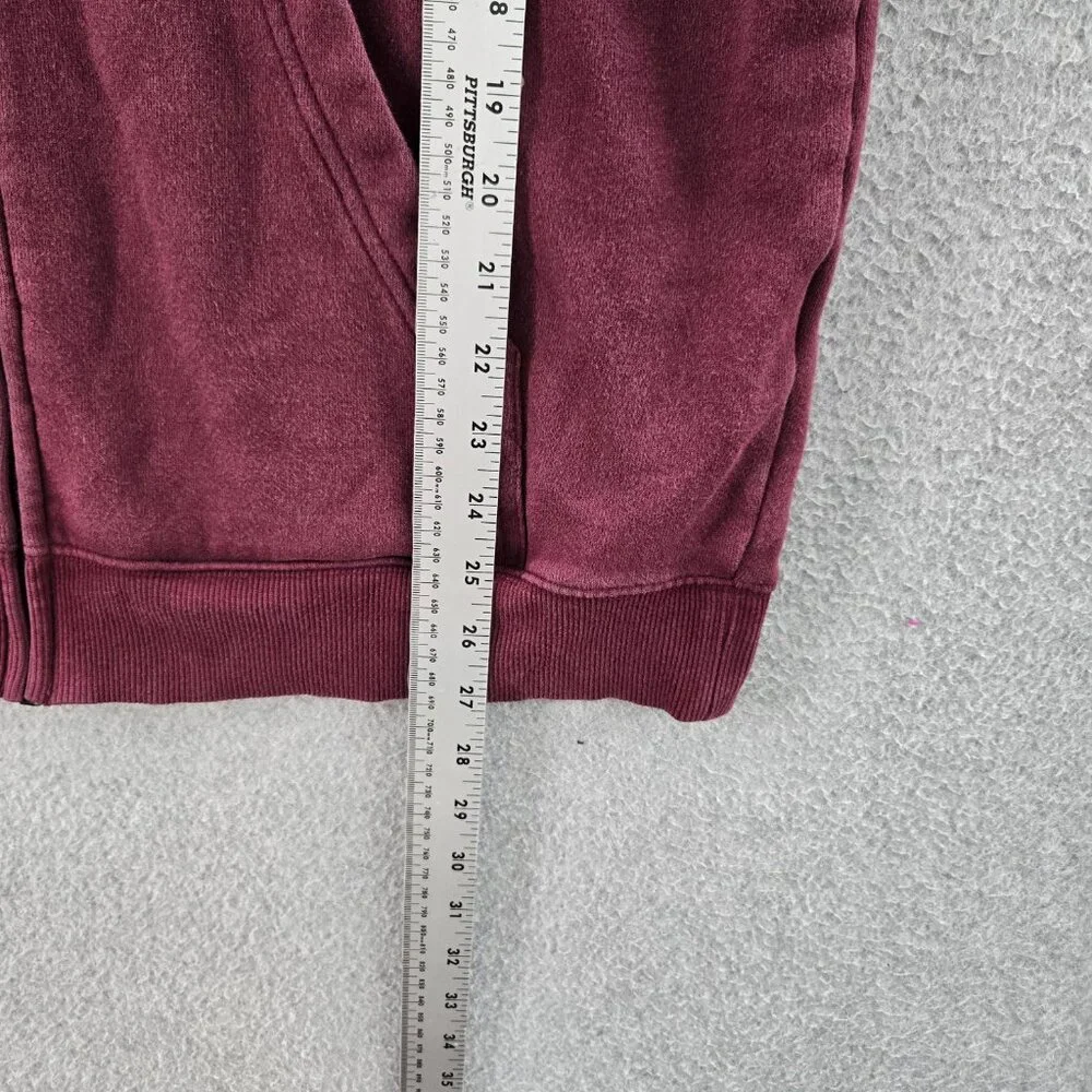 Vans Men Hoodie M Red‎ Activewear Logo Drawstring Long Sleeve Full Zip